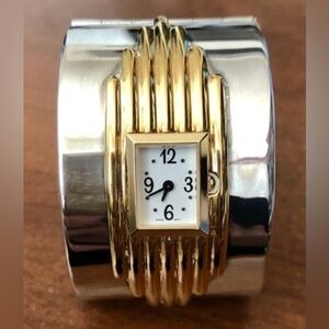 Franklin mint Durante, silver/gold style cuff bracelet watch, stunning